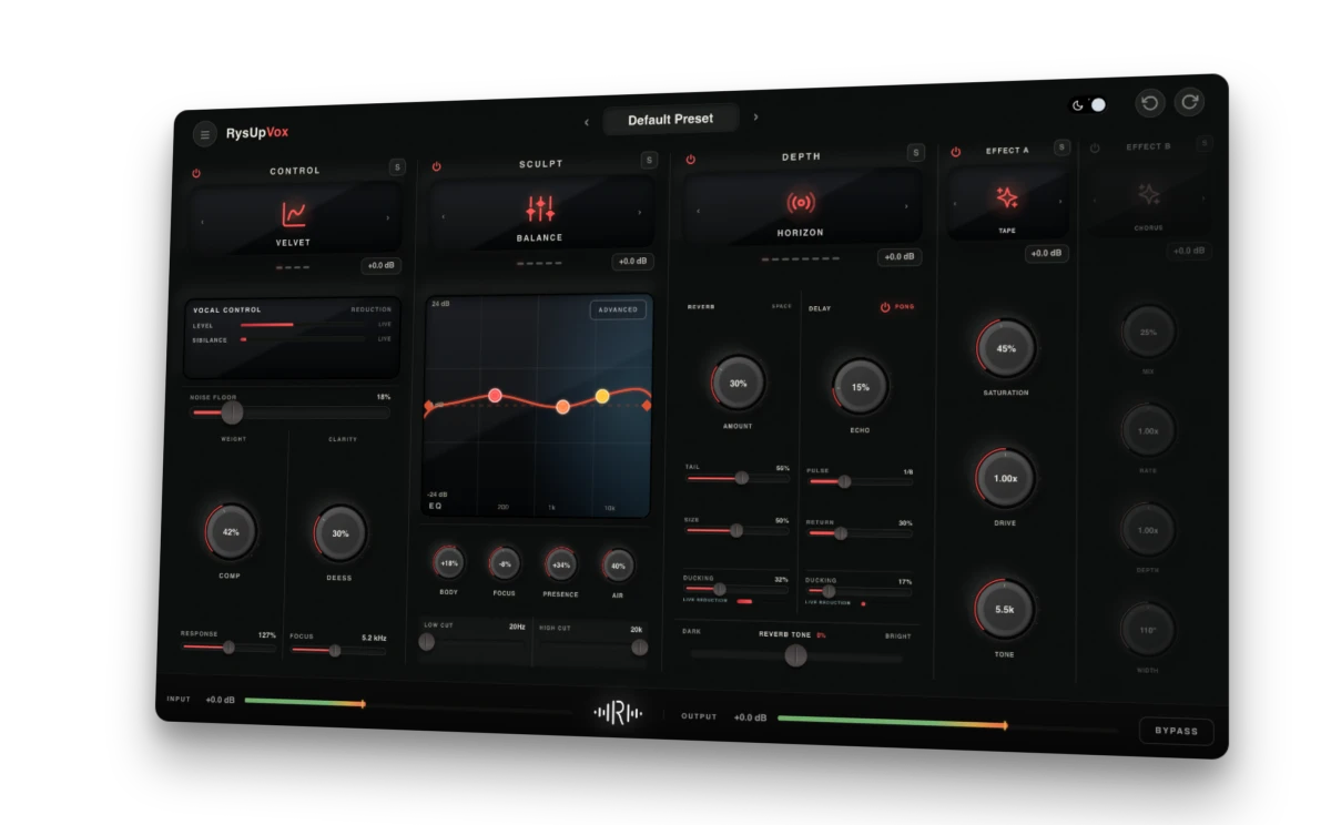 RysUpVox vocal plugin interface