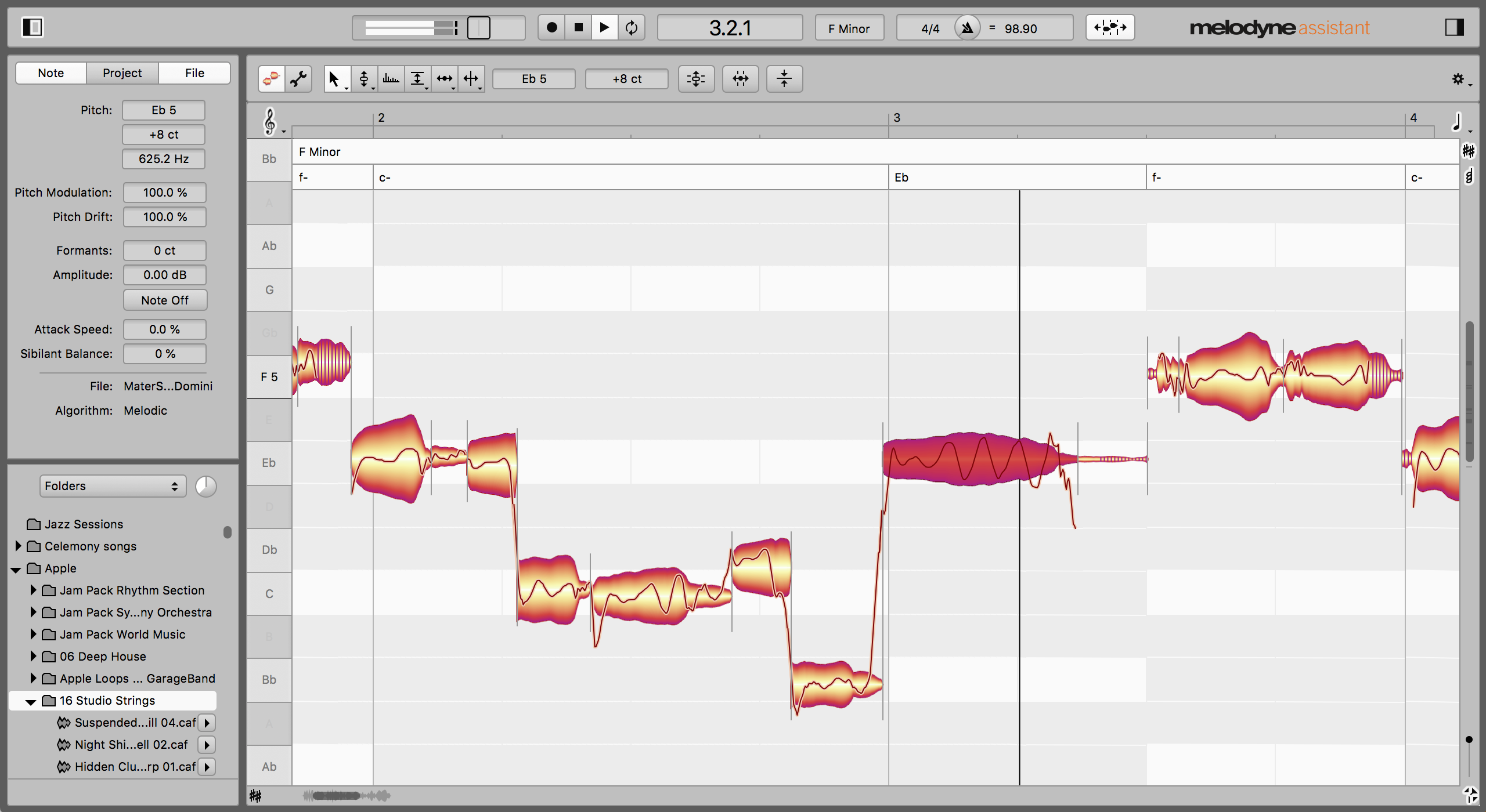 Melodyne 5 assistant official plugin interface